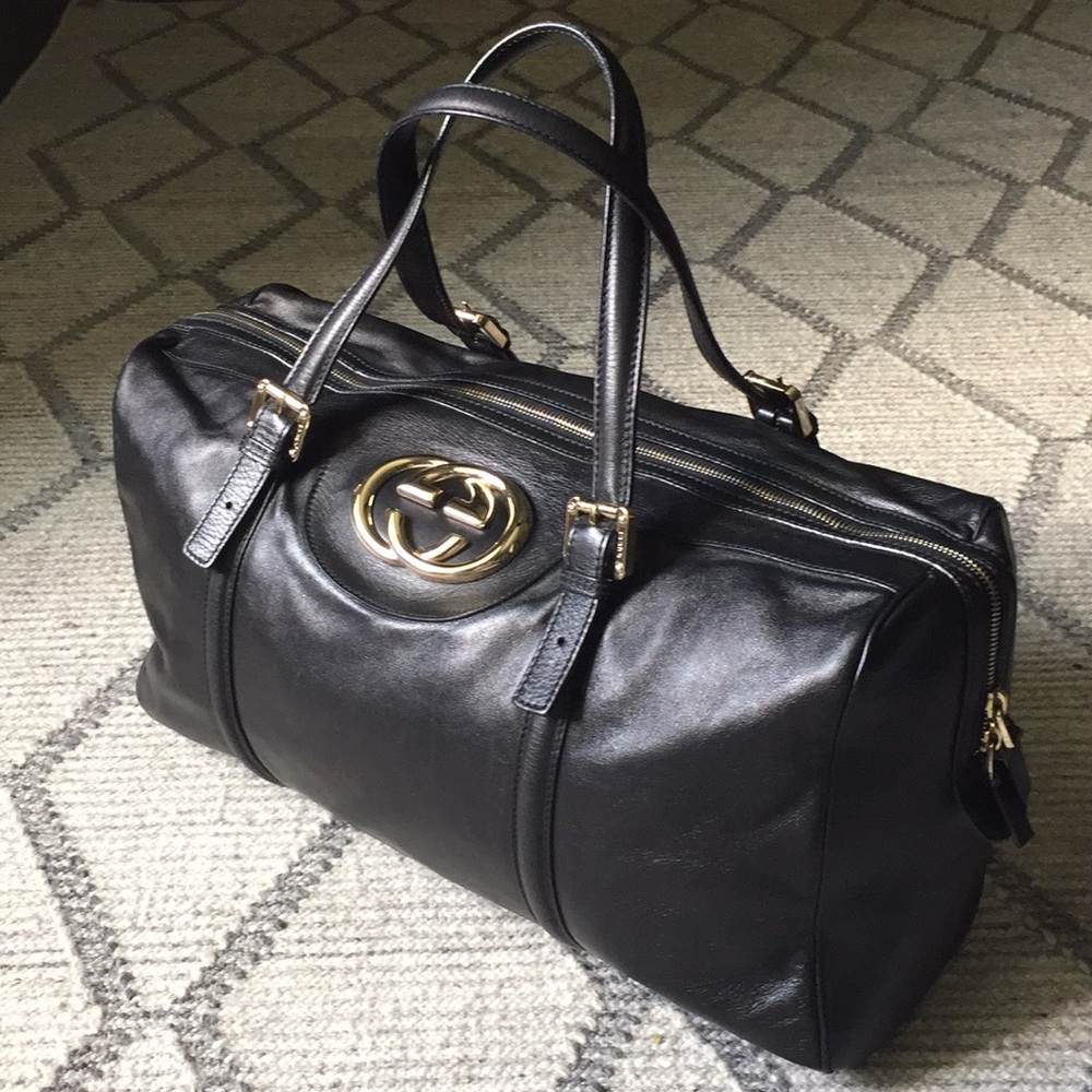 💝💝💝 Black leather Gucci hand bag